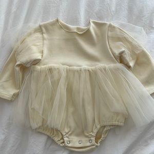 Cream onesies with tulle tutu